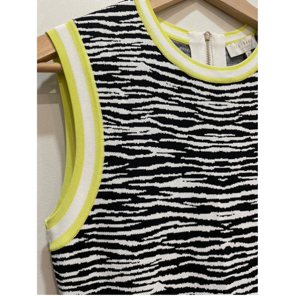 Ted Baker Lebiiey Knit Sleeveless Please Skirt Dress Size 2 US 6 Animal Print - Picture 3 of 13